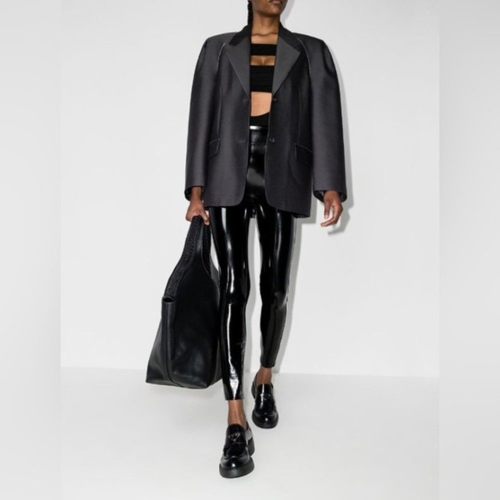 Spanx high-rise faux-leather leggings black XL